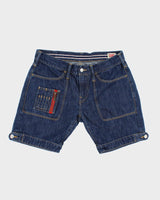 Vintage Women's Evisu Dark Wash Jean Shorts - W30