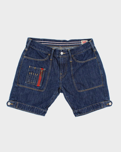Vintage Women's Evisu Dark Wash Jean Shorts - W30