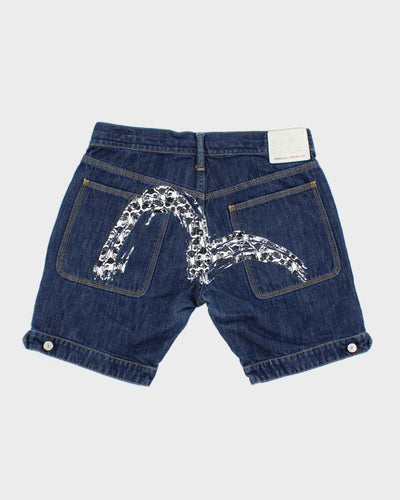 Vintage Women's Evisu Dark Wash Jean Shorts - W30