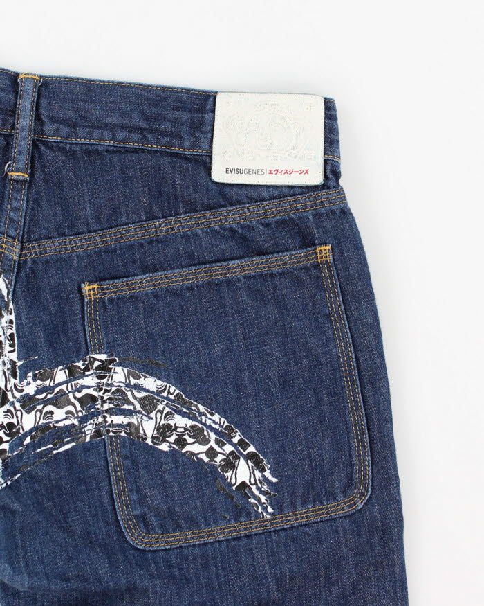 Vintage Women's Evisu Dark Wash Jean Shorts - W30
