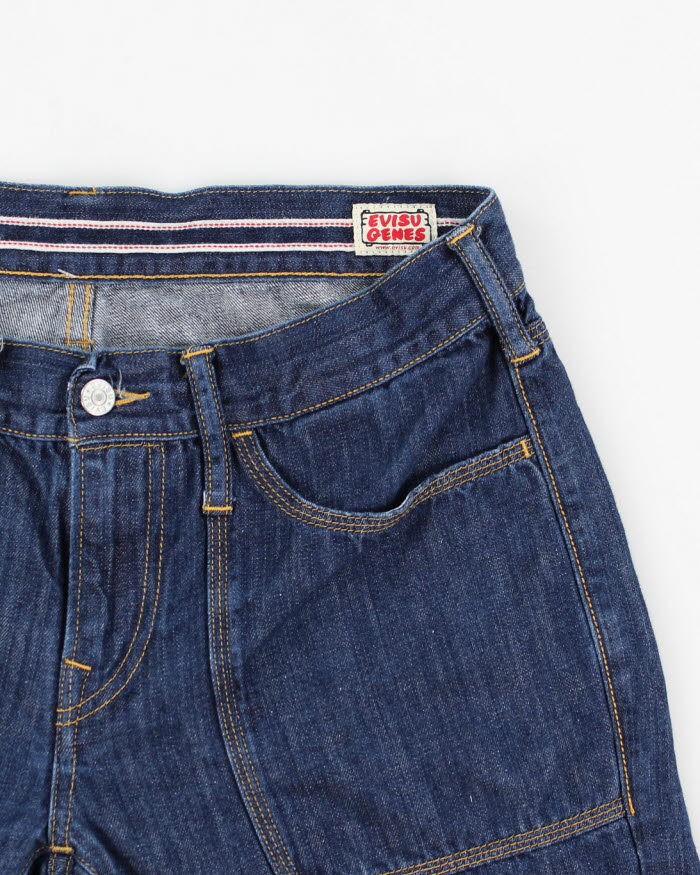 Vintage Women's Evisu Dark Wash Jean Shorts - W30