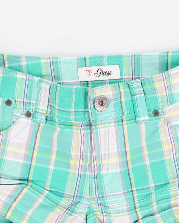 Guess Checked Low Waisted Shorts - W30