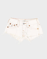 Vintage Y2k 00s True Religion White Denim Mini Shorts - W24