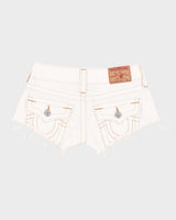 Vintage Y2k 00s True Religion White Denim Mini Shorts - W24