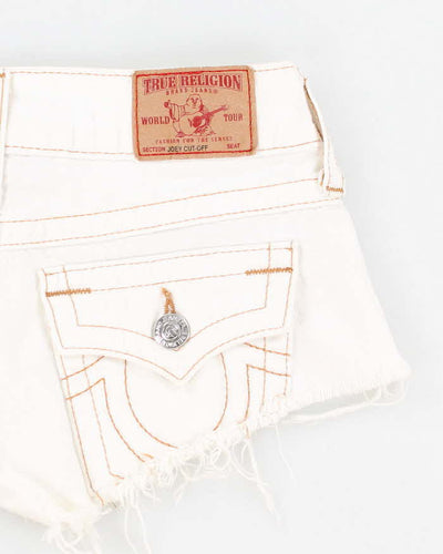 Vintage Y2k 00s True Religion White Denim Mini Shorts - W24