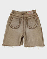 Y2k 00s Brown Faded Denim Shorts - W28