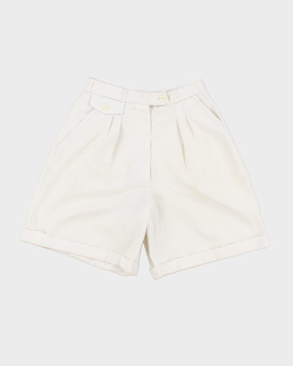 Vintage 90s Tabi International Cream Pleated High Waisted Shorts - W25