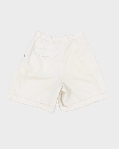 Vintage 90s Tabi International Cream Pleated High Waisted Shorts - W25