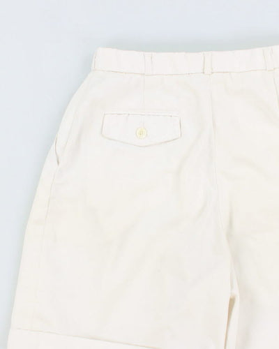 Vintage 90s Tabi International Cream Pleated High Waisted Shorts - W25