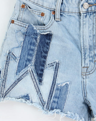 Vintage Lucky Brand Patchwork Denim Shorts - W28