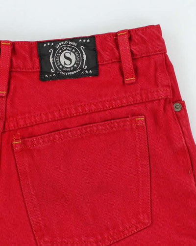 Vintage Stone Jeans Red Denim Shorts - W28