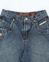Vintage Y2k 00s Raider Long Denim Shorts - W28