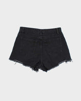Alexander Wang Black Denim Cut-off Jean Shorts - S