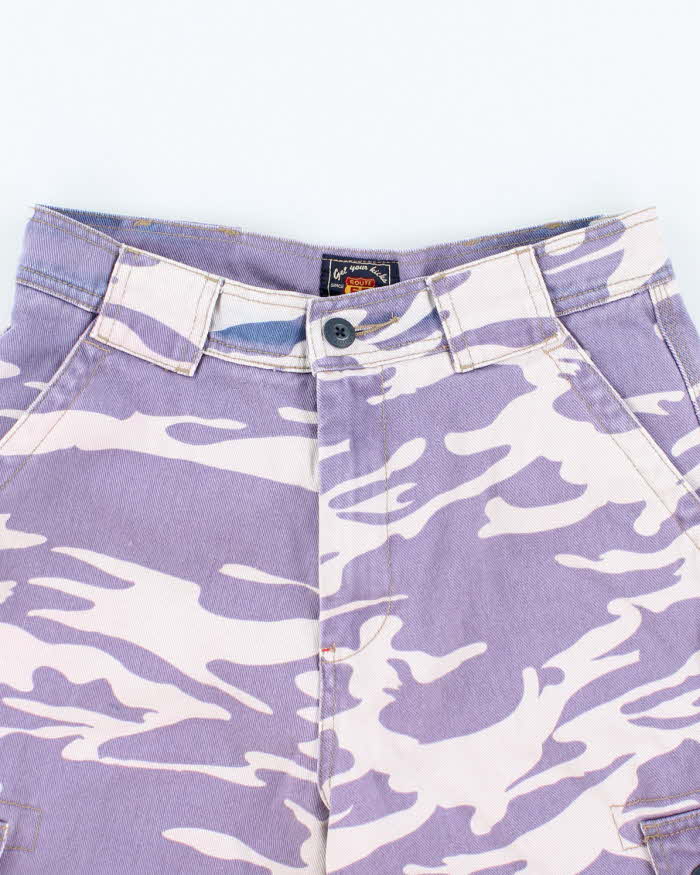 Vintage 90s Route 66 Purple Camo Jean Shorts - S