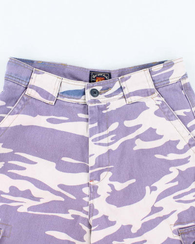 Vintage 90s Route 66 Purple Camo Jean Shorts - S