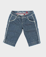 Guess Jeans Denim and White Piping Jean Shorts - S