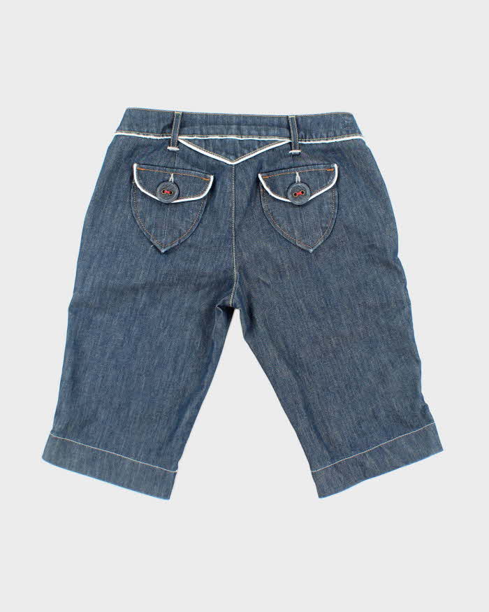 Guess Jeans Denim and White Piping Jean Shorts - S
