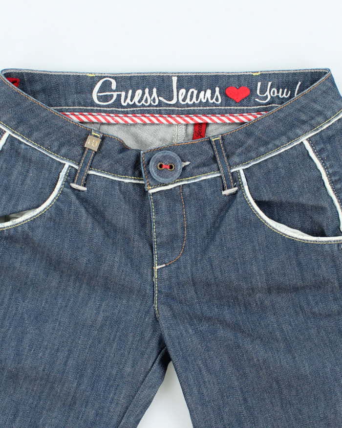 Guess Jeans Denim and White Piping Jean Shorts - S