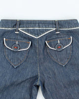 Guess Jeans Denim and White Piping Jean Shorts - S