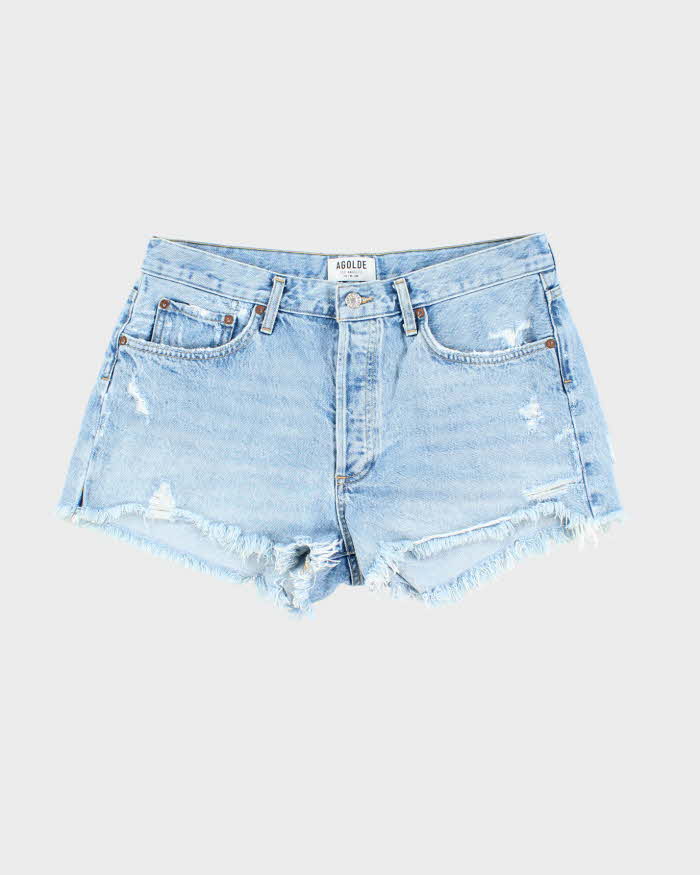 Vintage Agolde Medium Wash Cut Off Denim Shorts - W34 L3