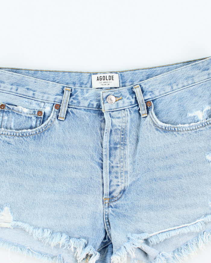Vintage Agolde Medium Wash Cut Off Denim Shorts - W34 L3