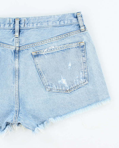 Vintage Agolde Medium Wash Cut Off Denim Shorts - W34 L3