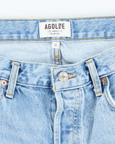 Vintage Agolde Medium Wash Cut Off Denim Shorts - W34 L3