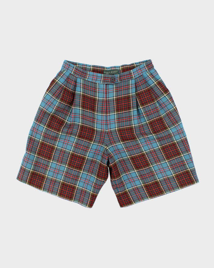 Vintage 80's Lyle & Scott Wool Tartan Print Shorts - W28 L9