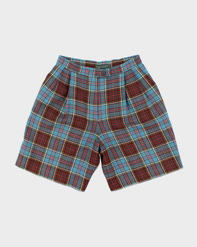 Vintage 80's Lyle & Scott Wool Tartan Print Shorts - W28 L9