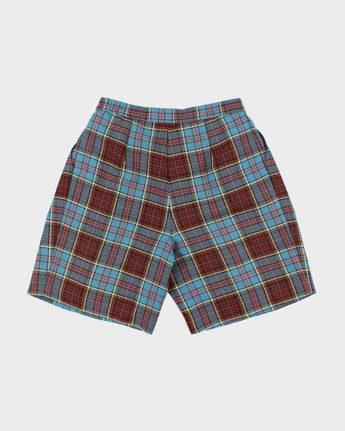 Vintage 80's Lyle & Scott Wool Tartan Print Shorts - W28 L9