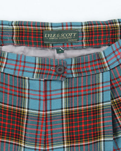 Vintage 80's Lyle & Scott Wool Tartan Print Shorts - W28 L9