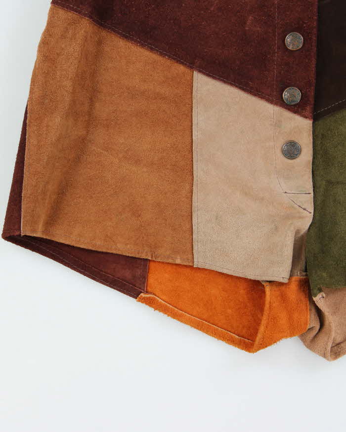 Vintage 1990s Women's Patchwork Suede Hot Pant Shorts - W30