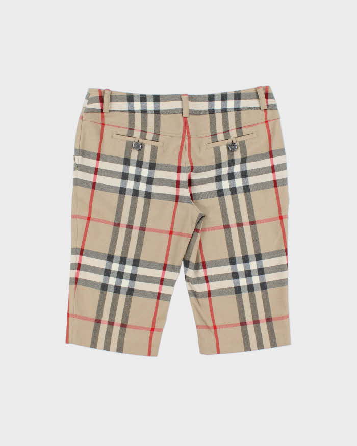 Vintage Y2K 00s Burberry Nova Check Wool Blend Knee Length Women's Shorts - W34 L15