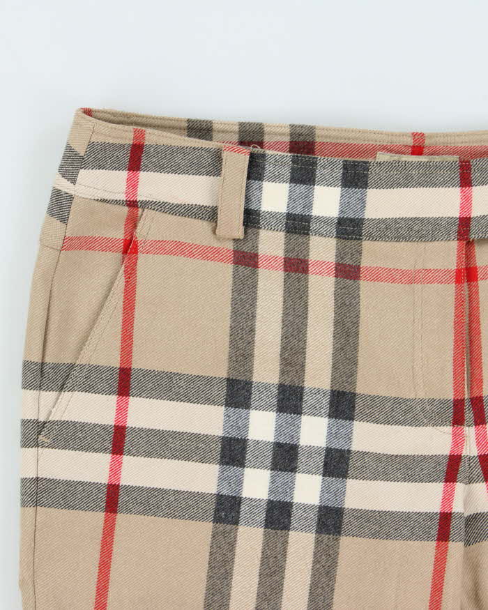 Vintage Y2K 00s Burberry Nova Check Wool Blend Knee Length Women's Shorts - W34 L15