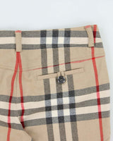 Vintage Y2K 00s Burberry Nova Check Wool Blend Knee Length Women's Shorts - W34 L15
