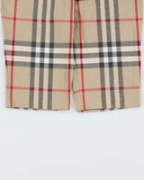 Vintage Y2K 00s Burberry Nova Check Wool Blend Knee Length Women's Shorts - W34 L15