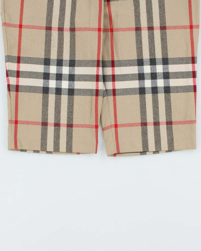 Vintage Y2K 00s Burberry Nova Check Wool Blend Knee Length Women's Shorts - W34 L15