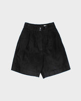 Vintage 1990s David Hollis Women's High Waisted Suede Shorts Below The Knee Shorts - S
