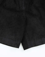 Vintage 1990s David Hollis Women's High Waisted Suede Shorts Below The Knee Shorts - S