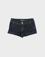 Vintage Y2K 00s Guess Women's Indigo Denim Low Rise Mini Shorts - W28