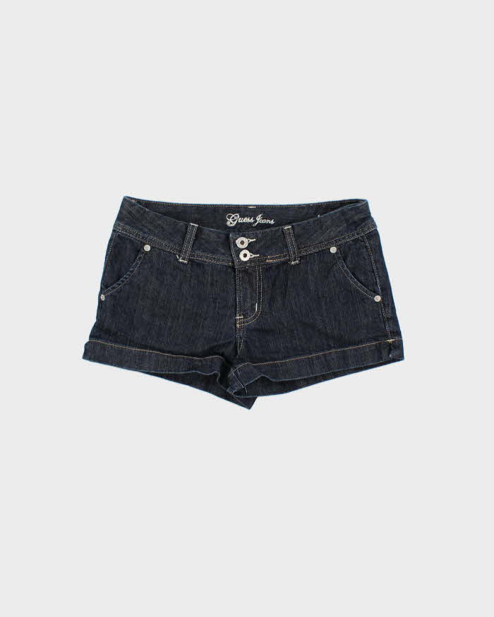 Vintage Y2K 00s Guess Women's Indigo Denim Low Rise Mini Shorts - W28