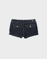 Vintage Y2K 00s Guess Women's Indigo Denim Low Rise Mini Shorts - W28