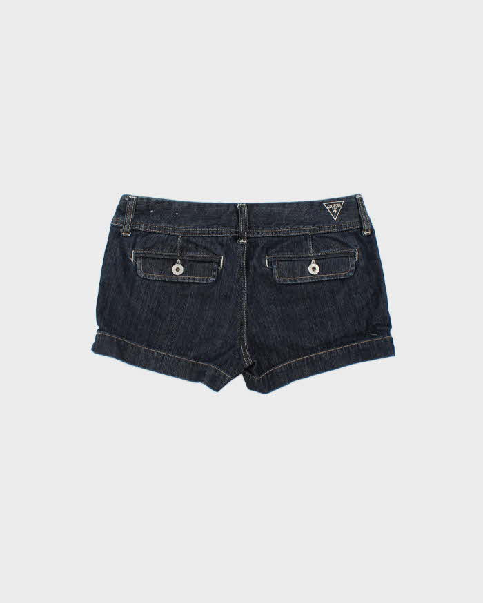 Vintage Y2K 00s Guess Women's Indigo Denim Low Rise Mini Shorts - W28