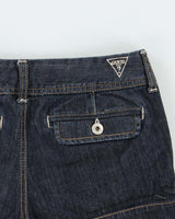 Vintage Y2K 00s Guess Women's Indigo Denim Low Rise Mini Shorts - W28