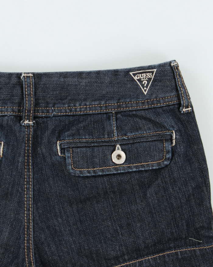 Vintage Y2K 00s Guess Women's Indigo Denim Low Rise Mini Shorts - W28