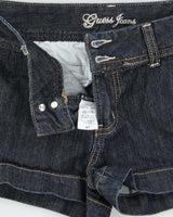 Vintage Y2K 00s Guess Women's Indigo Denim Low Rise Mini Shorts - W28