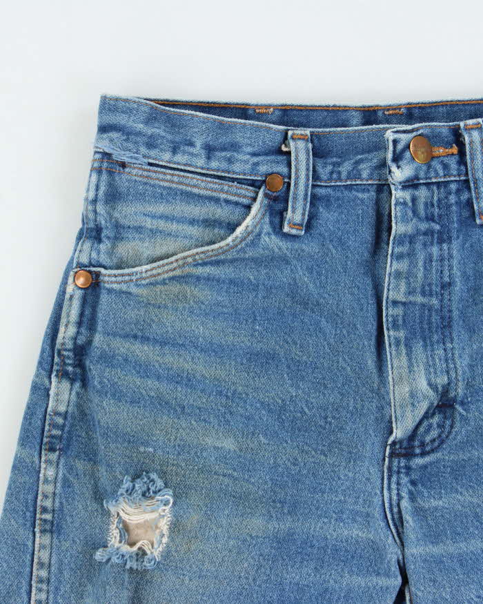 Vintage 1970s Wrangler Women's Made In USA Distressed Denim Mini Shorts - W26