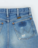 Vintage 1970s Wrangler Women's Made In USA Distressed Denim Mini Shorts - W26