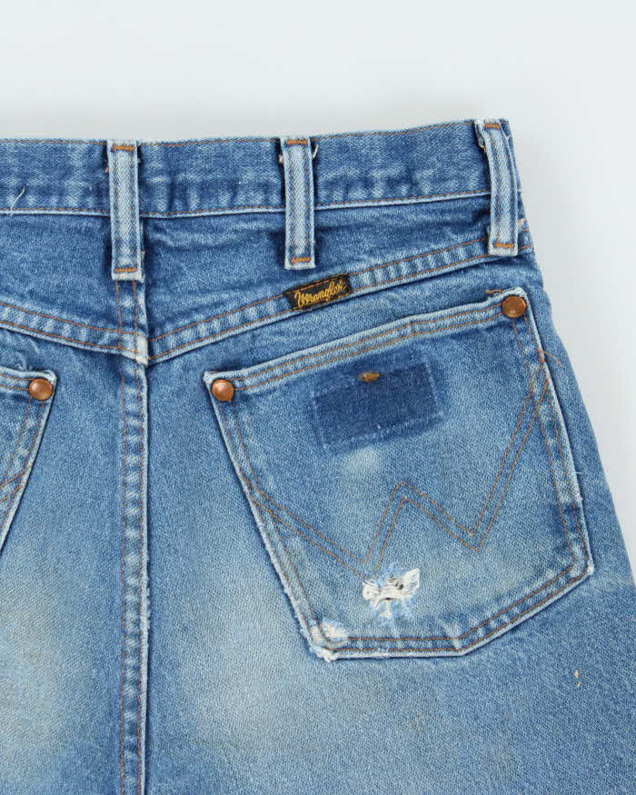 Vintage 1970s Wrangler Women's Made In USA Distressed Denim Mini Shorts - W26