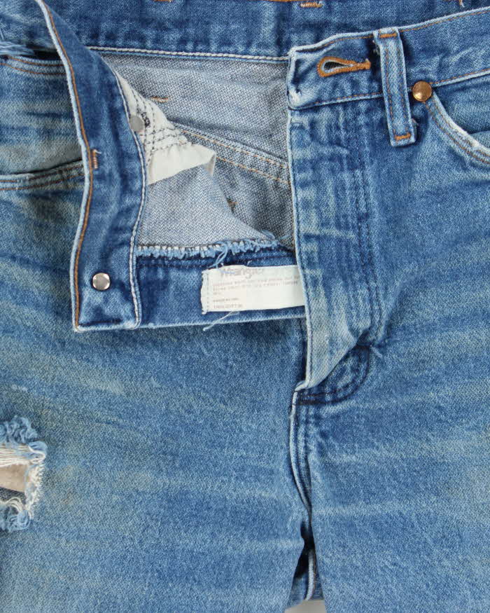 Vintage 1970s Wrangler Women's Made In USA Distressed Denim Mini Shorts - W26